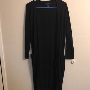 Forever 21 Long Black Cardigan— Size Medium